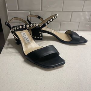 Jimmy Choo Women’s Black Aadra 45mm Sandals